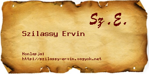 Szilassy Ervin névjegykártya