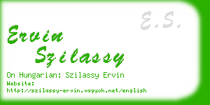 ervin szilassy business card